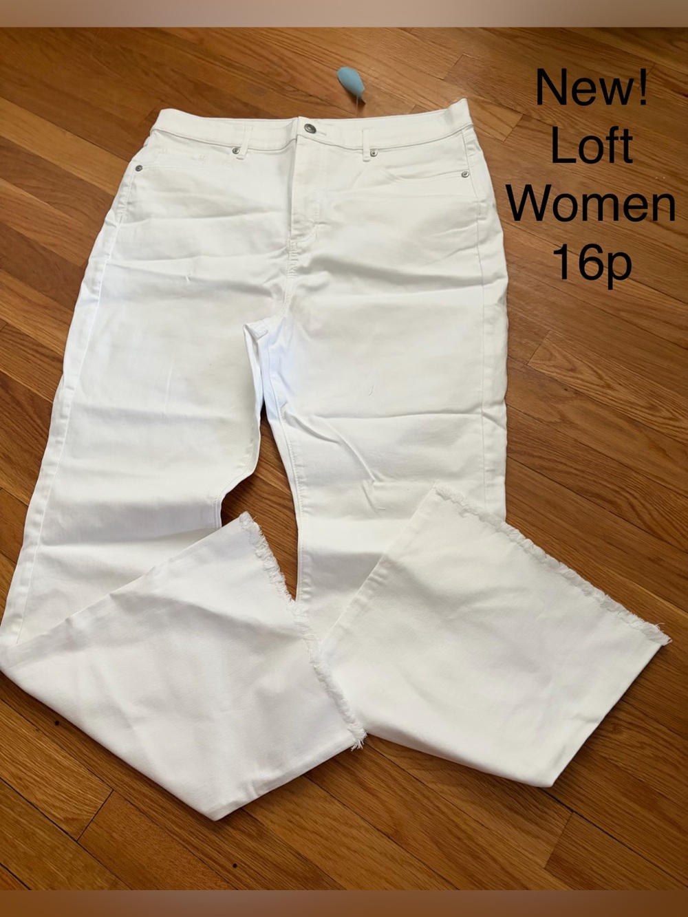 LOFT White Flare Wide-Leg Jeans